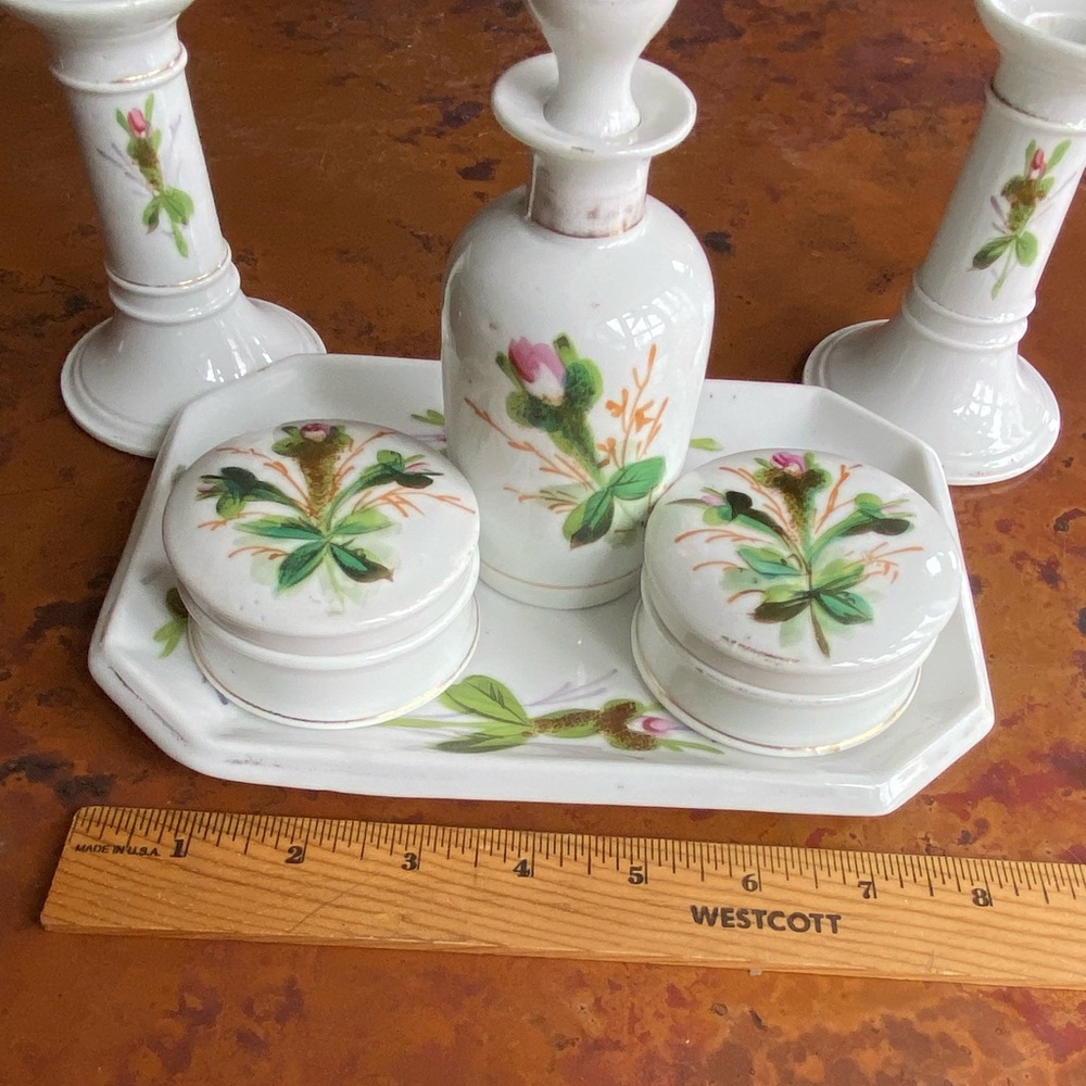 Vintage hand painted vanity set